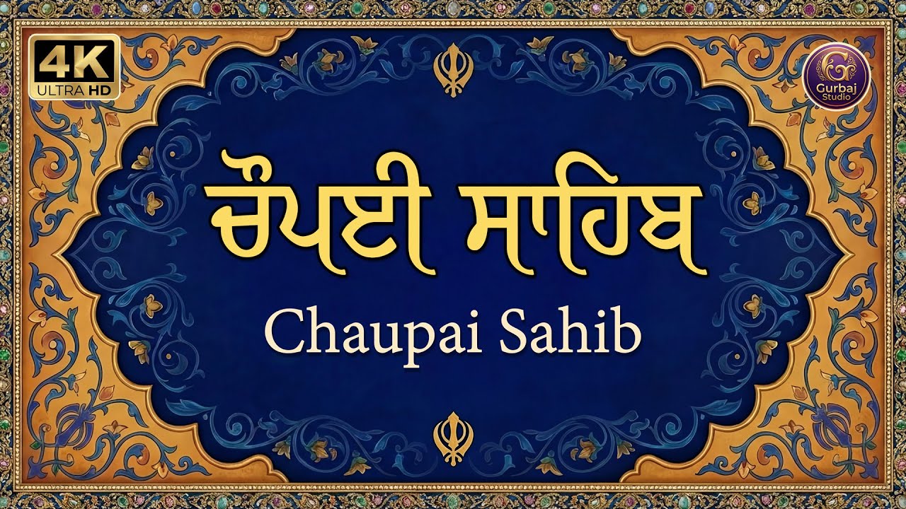 Chaupai Sahib Path with Lyrics | ਚੌਪਈ ਸਾਹਿਬ | Soft & Soothing Nitnem Path by Gurbaj Studio