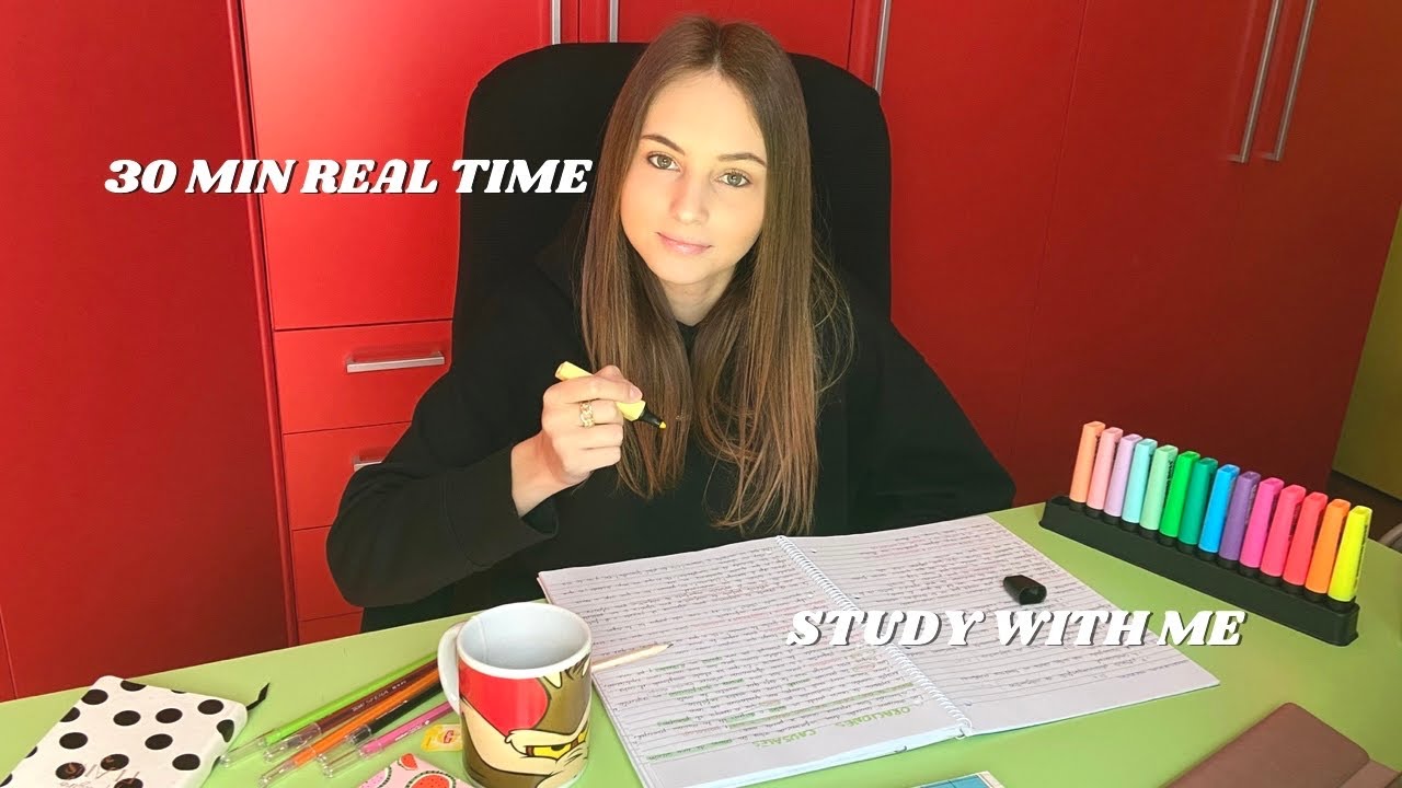 30 MIN REAL TIME STUDY WITH ME: no music, background noise 📚