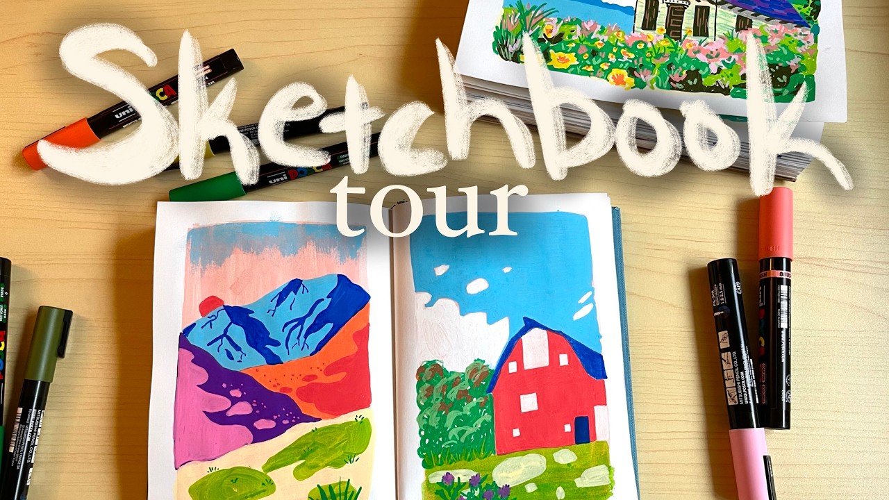 MESSY Sketchbook Tour 🎨 with sketchbook ideas and drawing prompts ✏️
