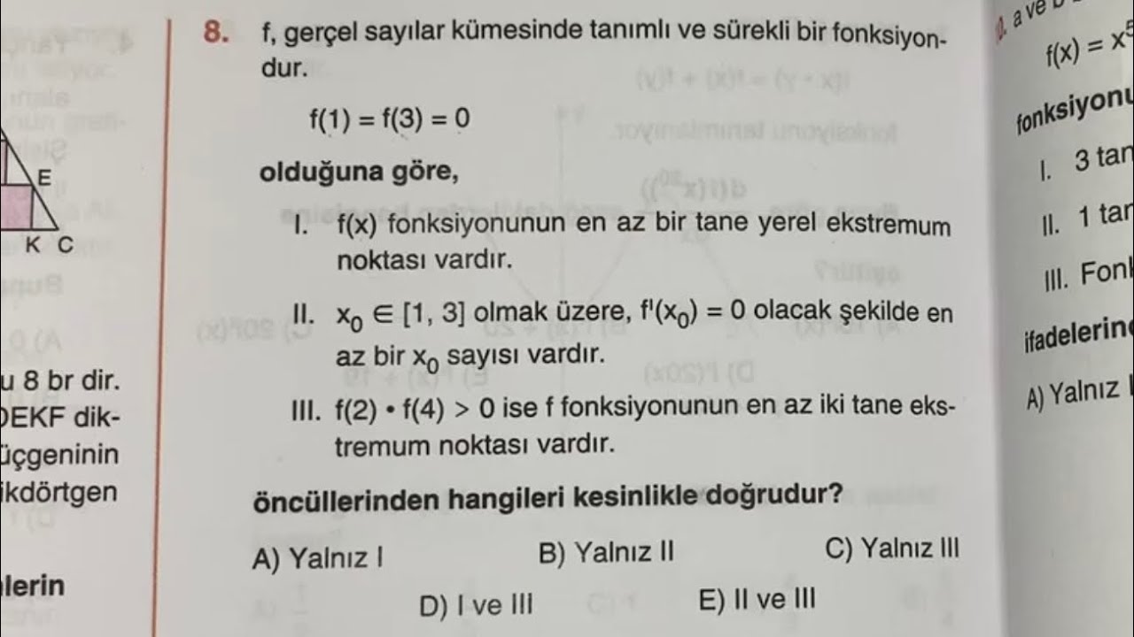 Acil Ayt Zor bir Türev yorum sorusu 👍🏻
