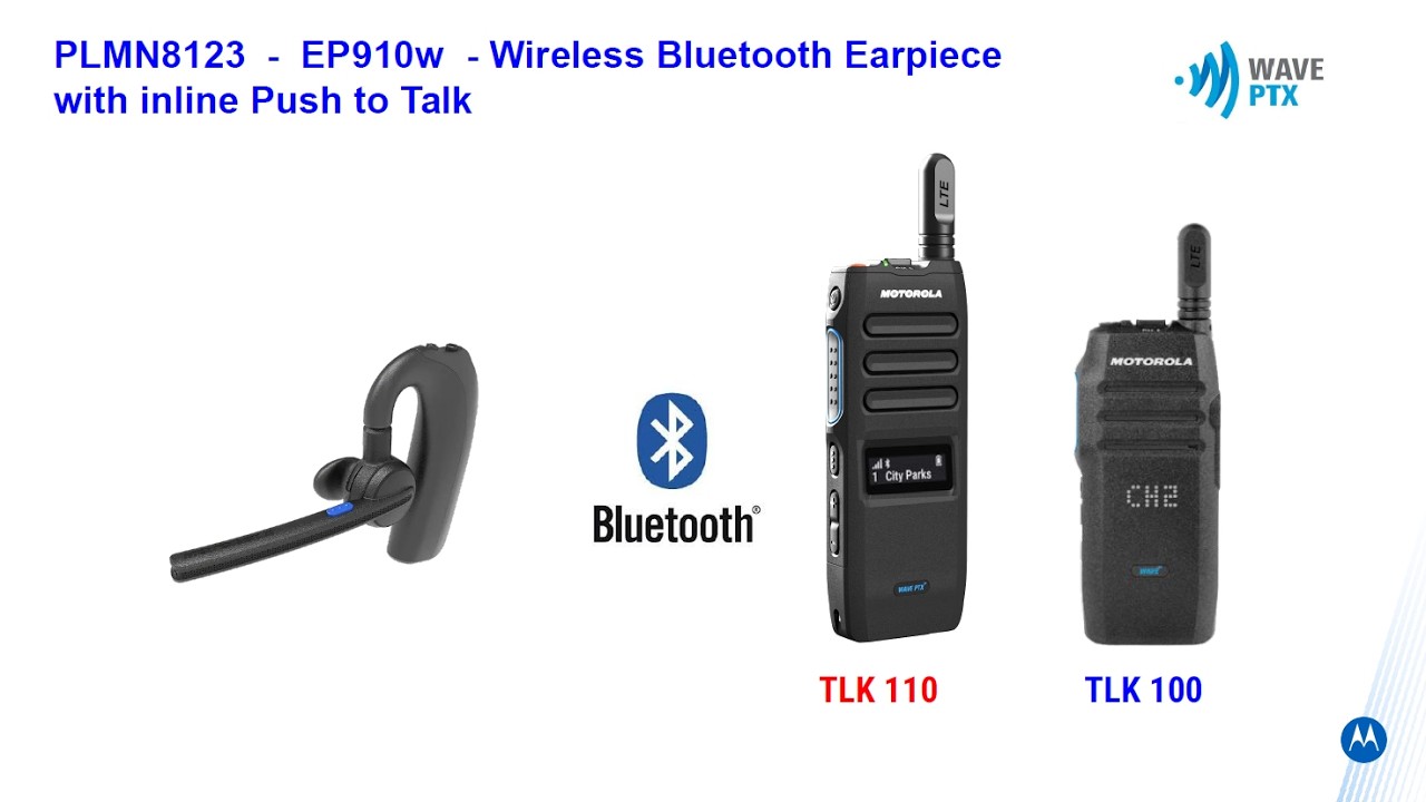 PLMN8123 - EP910w - Wireless Bluetooth Earpiece with in - line Push to Talk ..Contact +91 9930909809