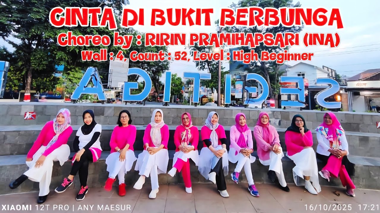 Cinta di Bukit Berbunga - Line Dance / Choreo by : Ririn Pramihapsari (INA) / Demo by : ULD Grobogan