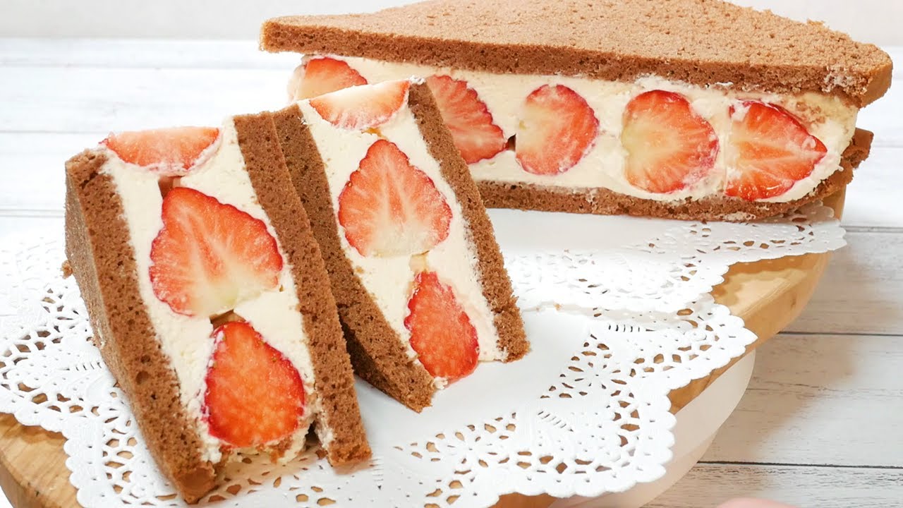 フルーツサンドイッチケーキ【いちごがたっぷり】Strawberry cheese cream Sand cake