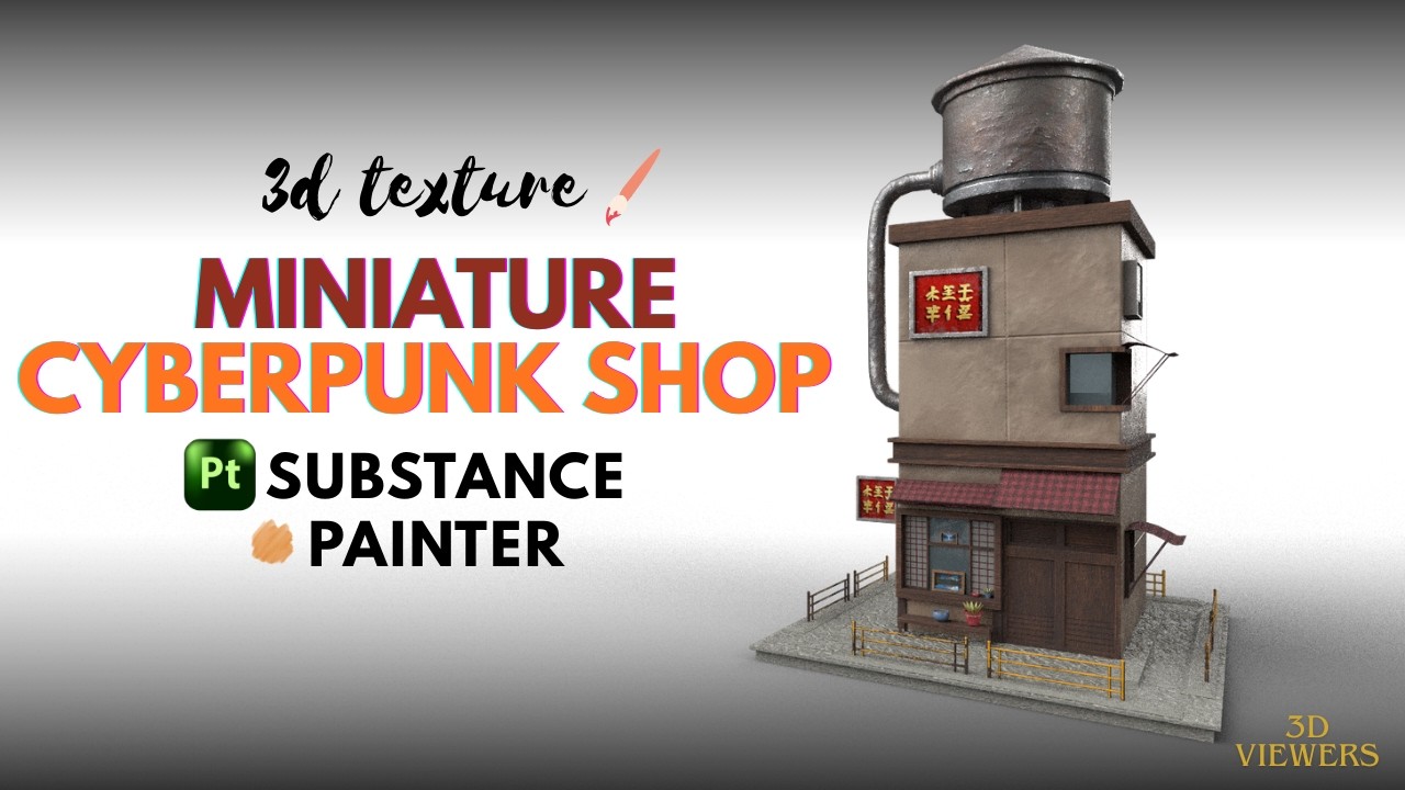 This Cyberpunk Shop Took Hours to Texture 😱#viral#substancepainter