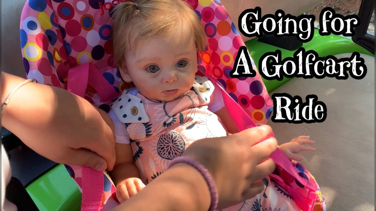 Reborn toddler  Riley feeding and going for a ride on the golf cart reborn doll video
