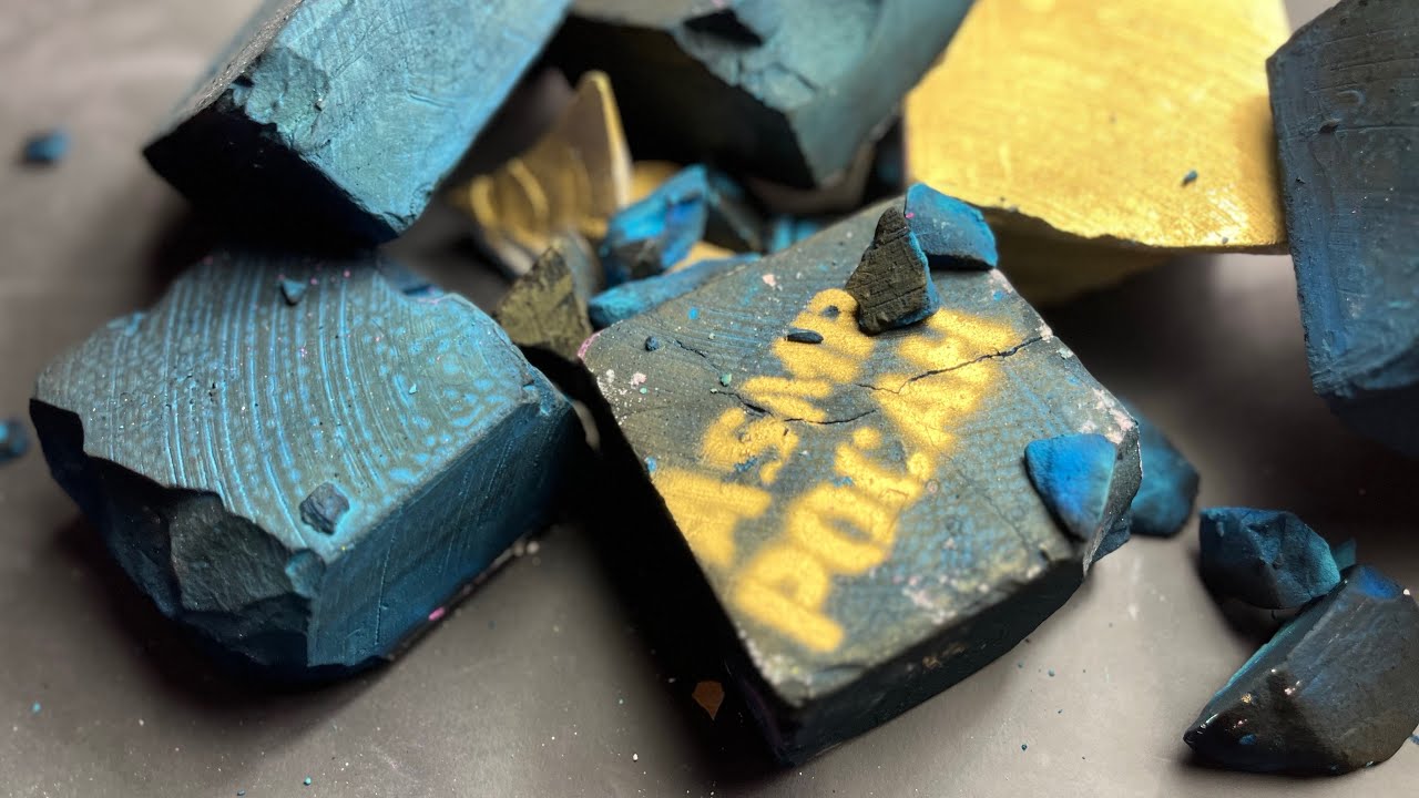 Glassy Blue Dyed Gymchalk | ASMR | Satisfying