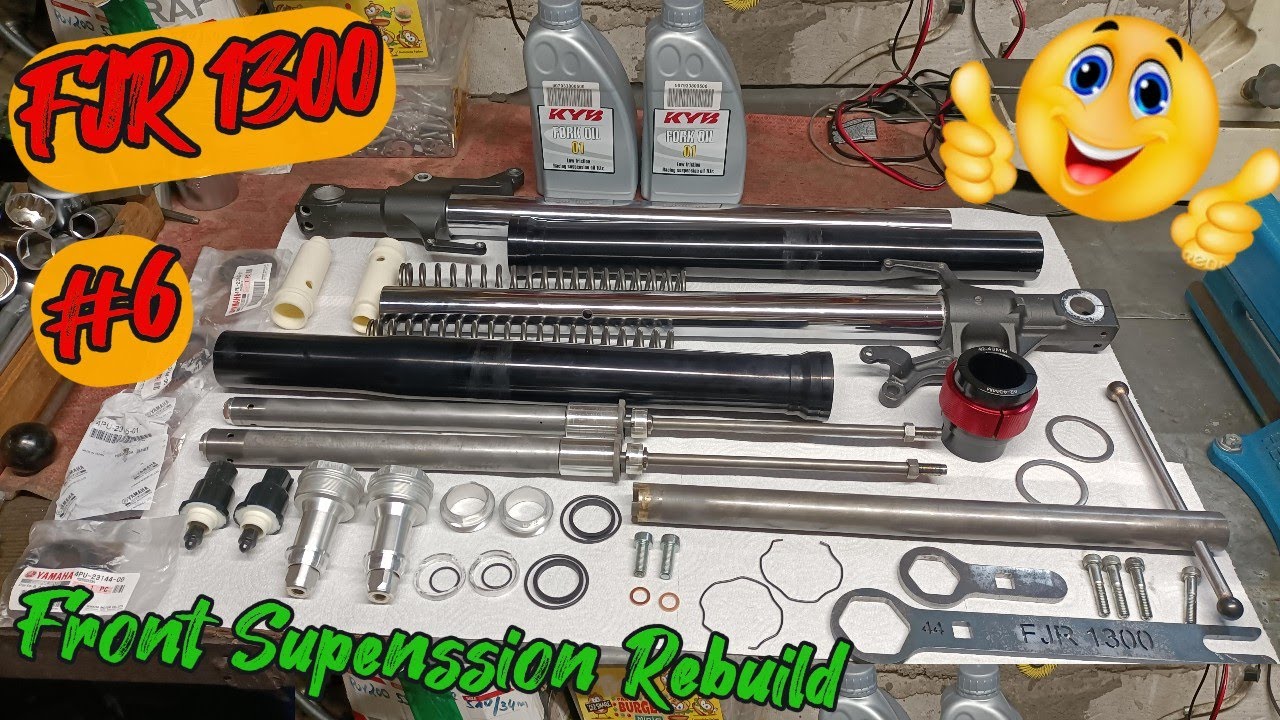 YAMAHA FJR  1300 2019r part 6 FRONT SUPENSSION REBUILD. Serwisuję przednie zawieszenie :)