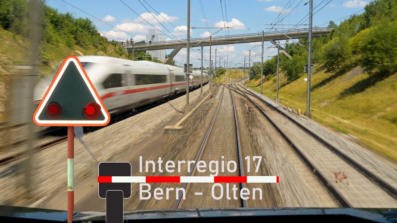 Cab ride Berne to Olten - Führerstandsmitfahrt von Bern nach Olten