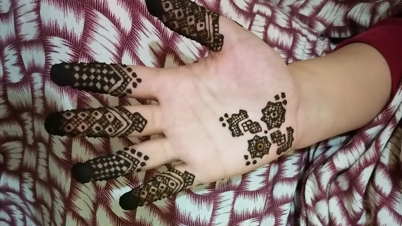 تعليم نقش حناء سهلة وخفيفة دخل اليد نقش صحراوي