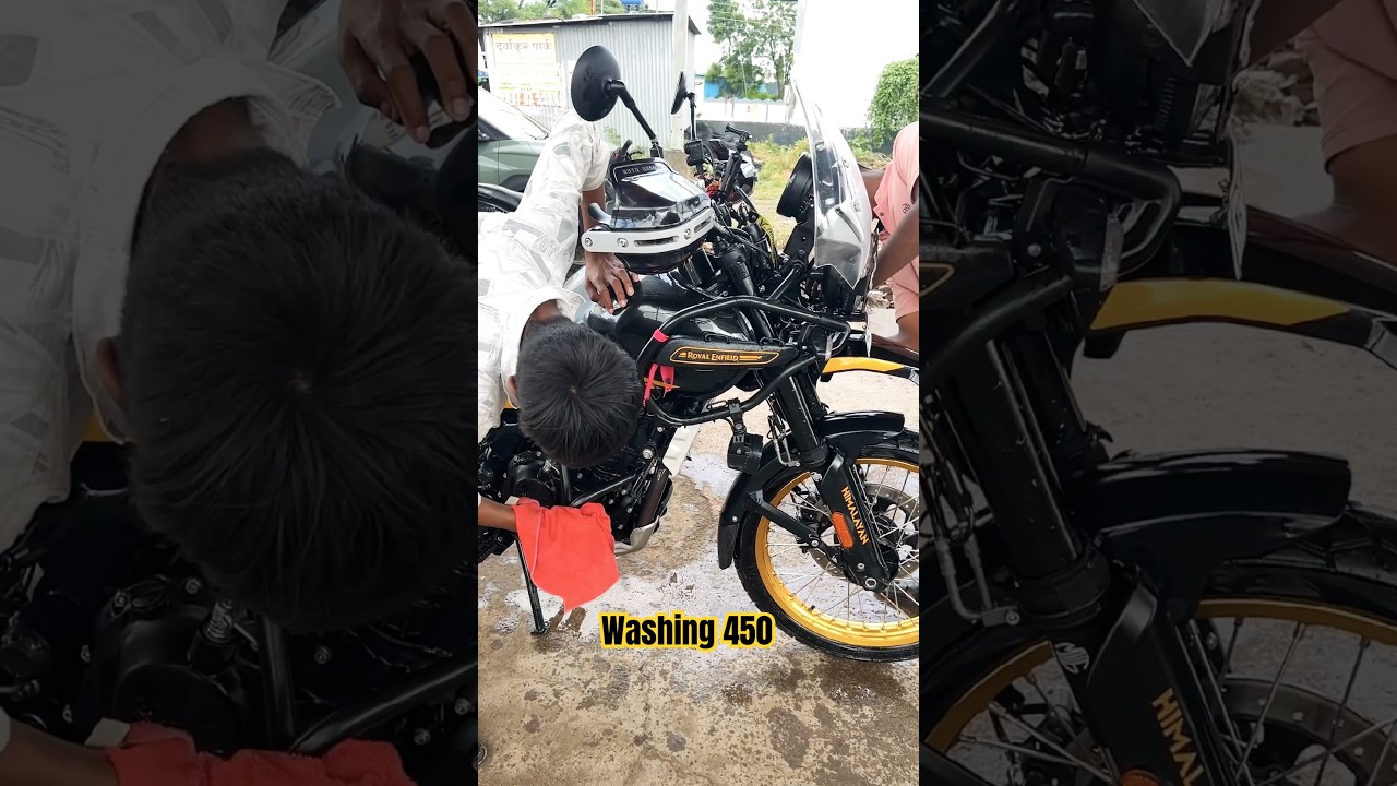 Washing Himalayan 450 #royalenfield #trending #bikewashing #washingmachine #trending