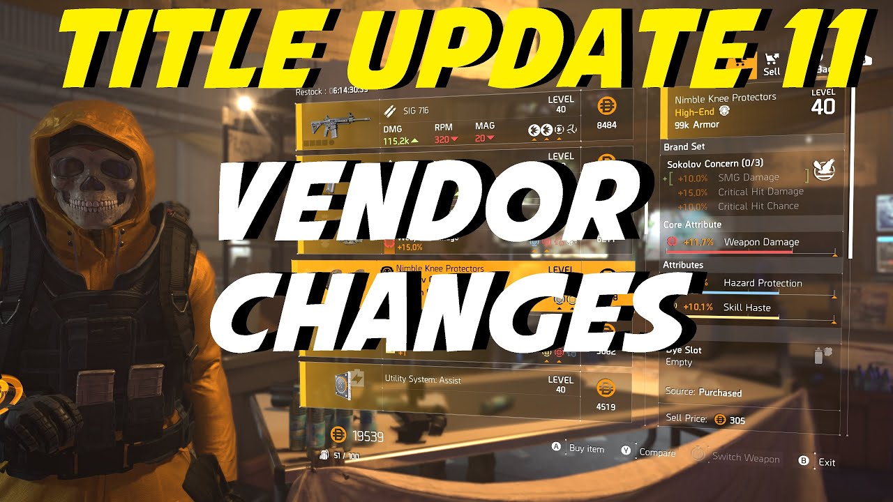 How TU11 will change ALL vendors in The Division 2