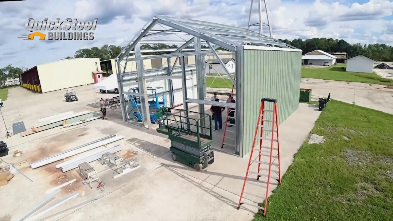 See How Simple it is to put up a Steel Building - Time Lapse HD