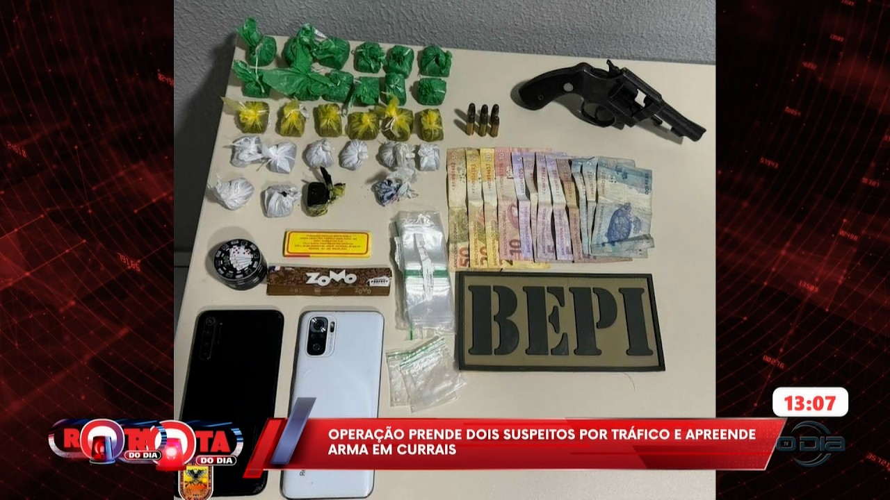 Operação prende dois suspeitos por tráfico e apreende arma em Currais 24 02 2026