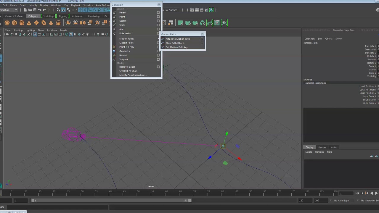 Maya Camera Path Animation