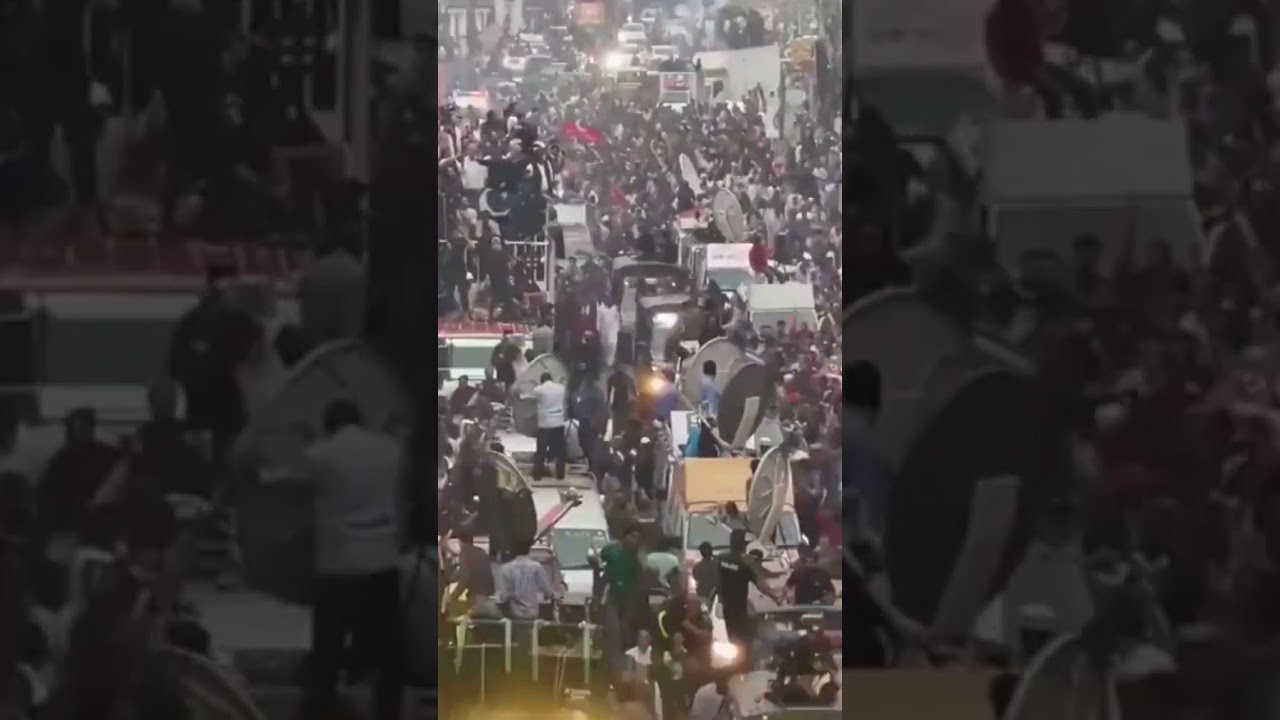 Imran Khan pti 👑 attending rally in Lahore for election campaign 🔱  A huge crowd #imrankhan #pti