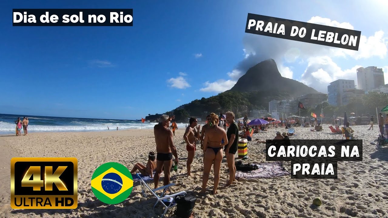 ⁴ᴷ⁶⁰ Walking Rio de Janeiro - Brasil : Praia do Leblon