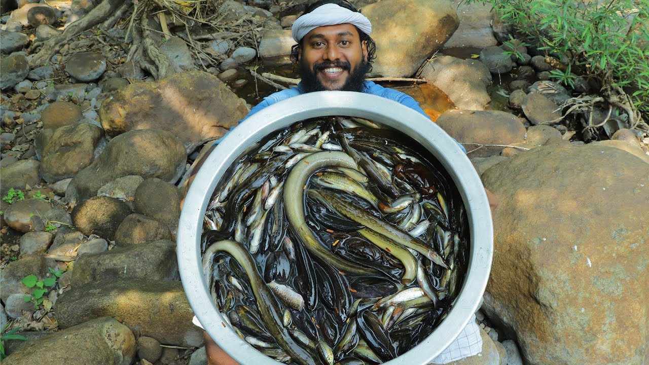 തോട്ടിലെ മീൻ പിടുത്തവും തനി നാടൻ മീൻ കറിയും | Fishing & Easy Fish Curry - Kerala Style Recipe