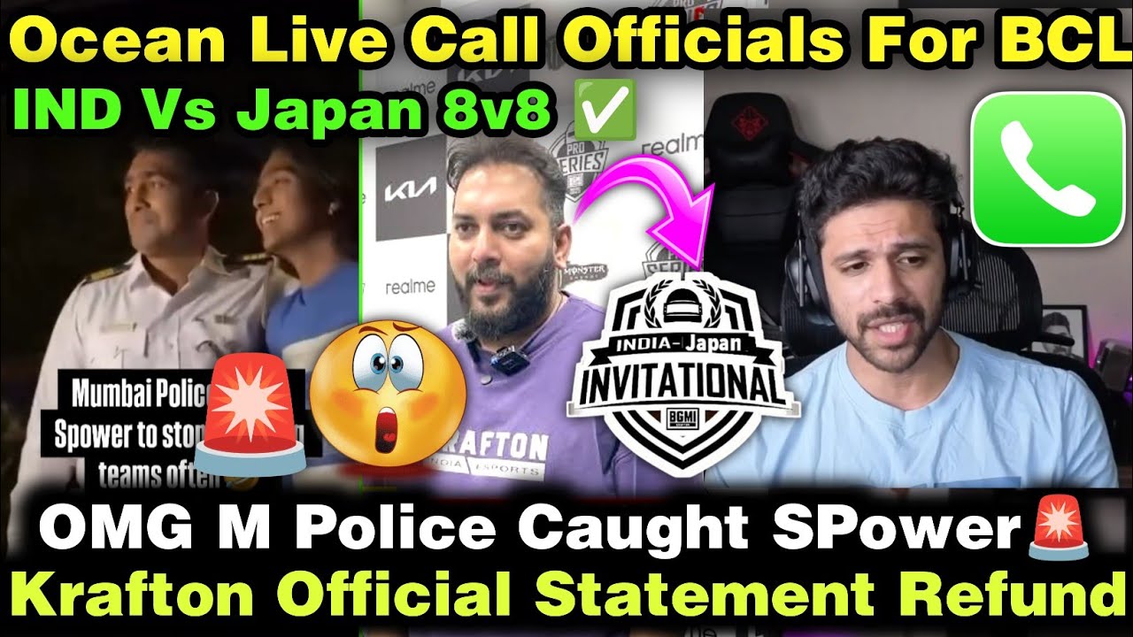 Mumbai Police Caught SPower 🚨Krafton Official Reply On BCL Cancel ❌Ocean Call Officials For Bad News
