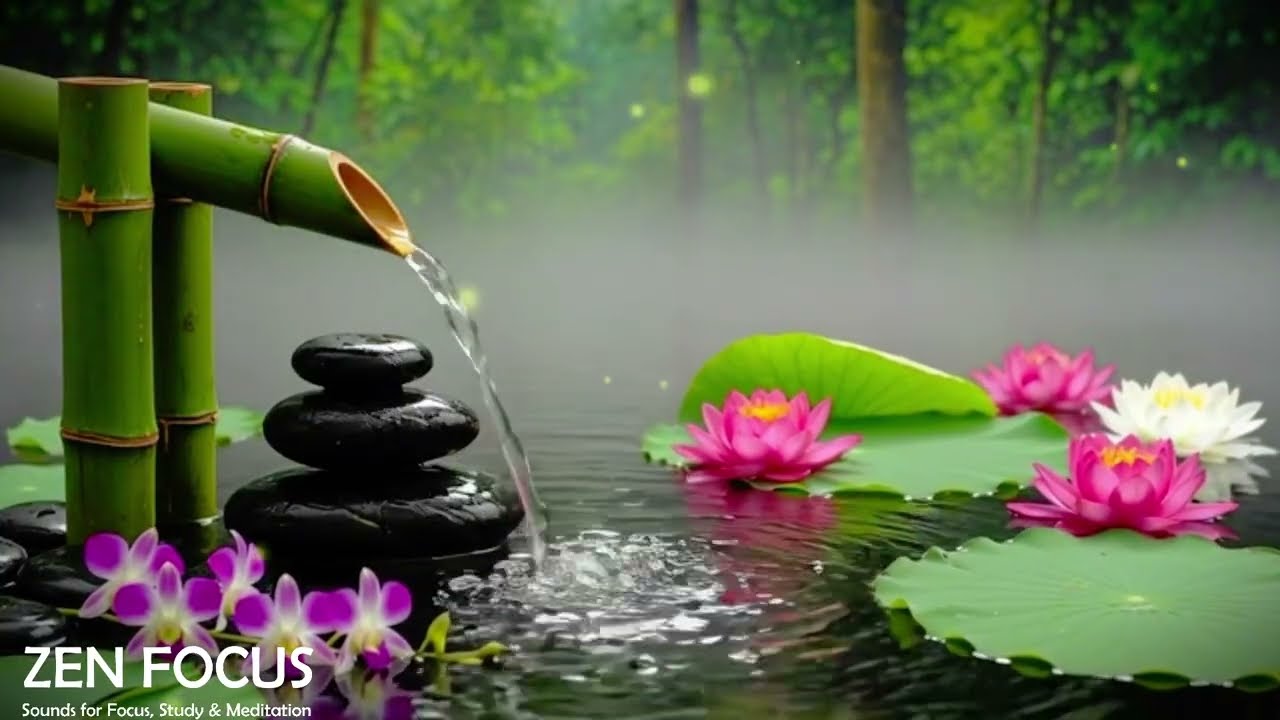 Zen Focus | Calming Waterfall Sounds for Deep Meditation and Healing 3Hours