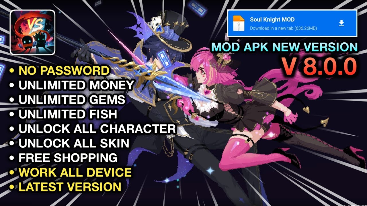 Soul Knight Mod V8.0.0 Apk Terbaru 2026 - Unlimited Money & Unlock All Character