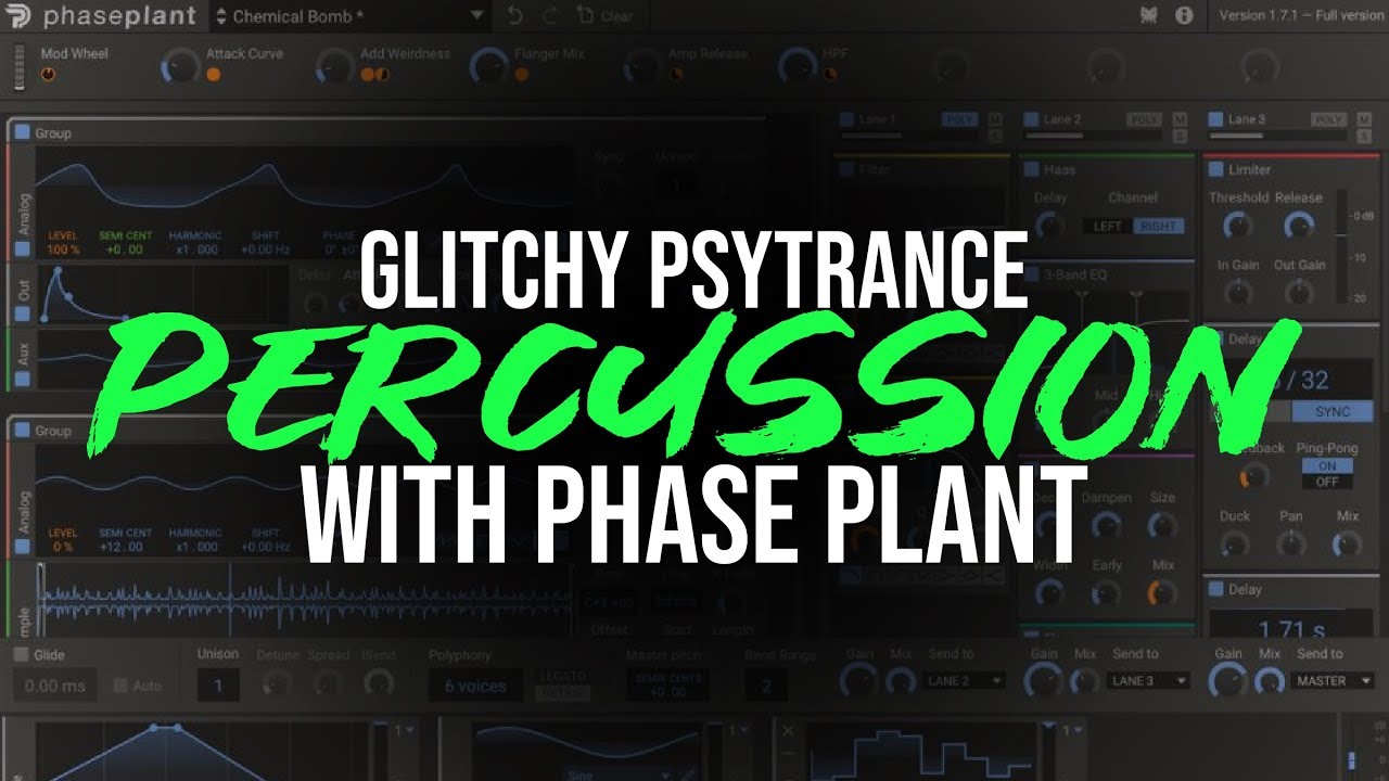 Glitchy Psytrance Percussion Loops with Kilohearts Phase Plant