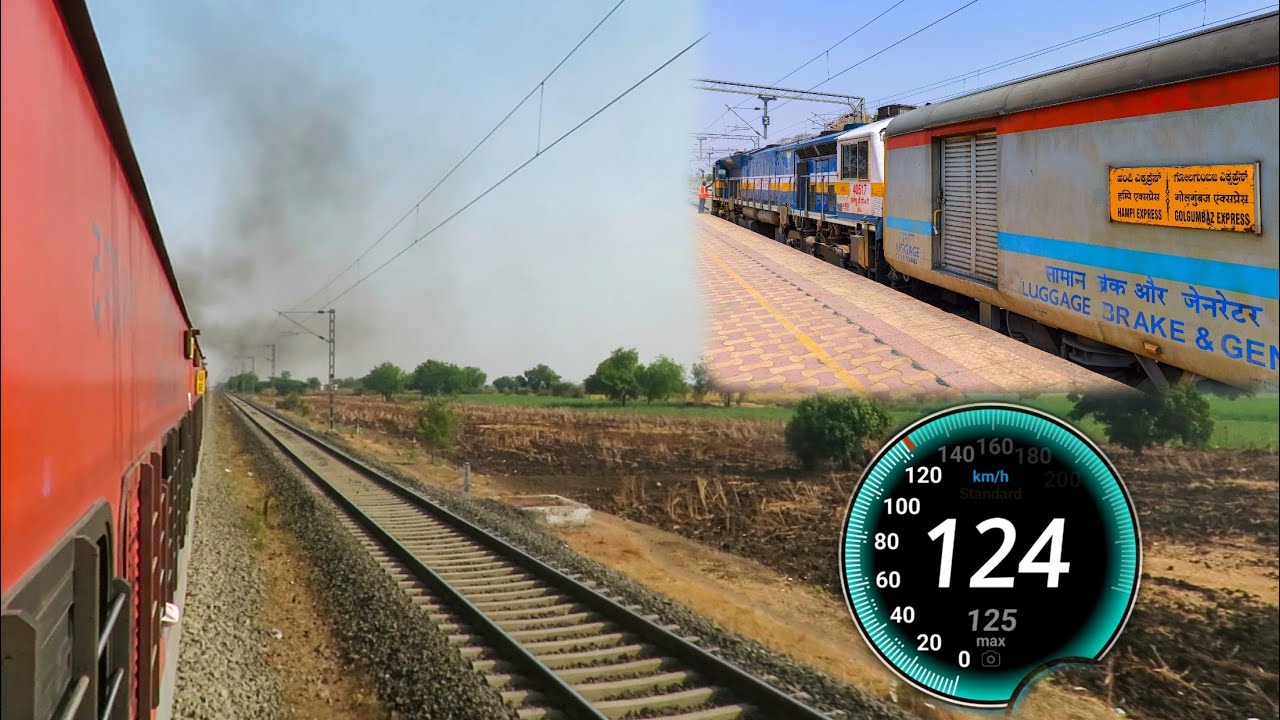 A High Speed Ride Behind EMD ! 16535 Gol Gumbaz Express : Vijayapura To Kurduwadi