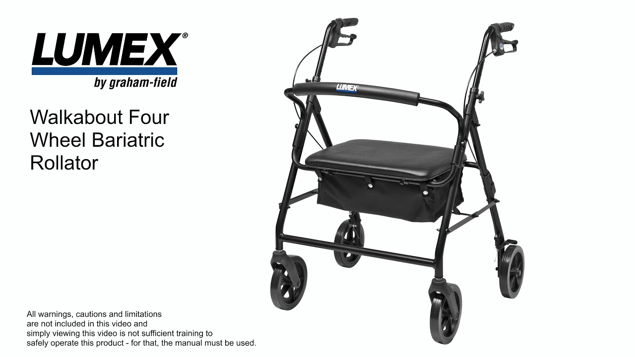 Lumex&reg; Walkabout Four Wheel Bariatric Rollator