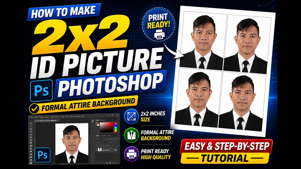 Как создать фотографию на удостоверение личности 2x2 в официальной одежде в Photoshop (простой и ...