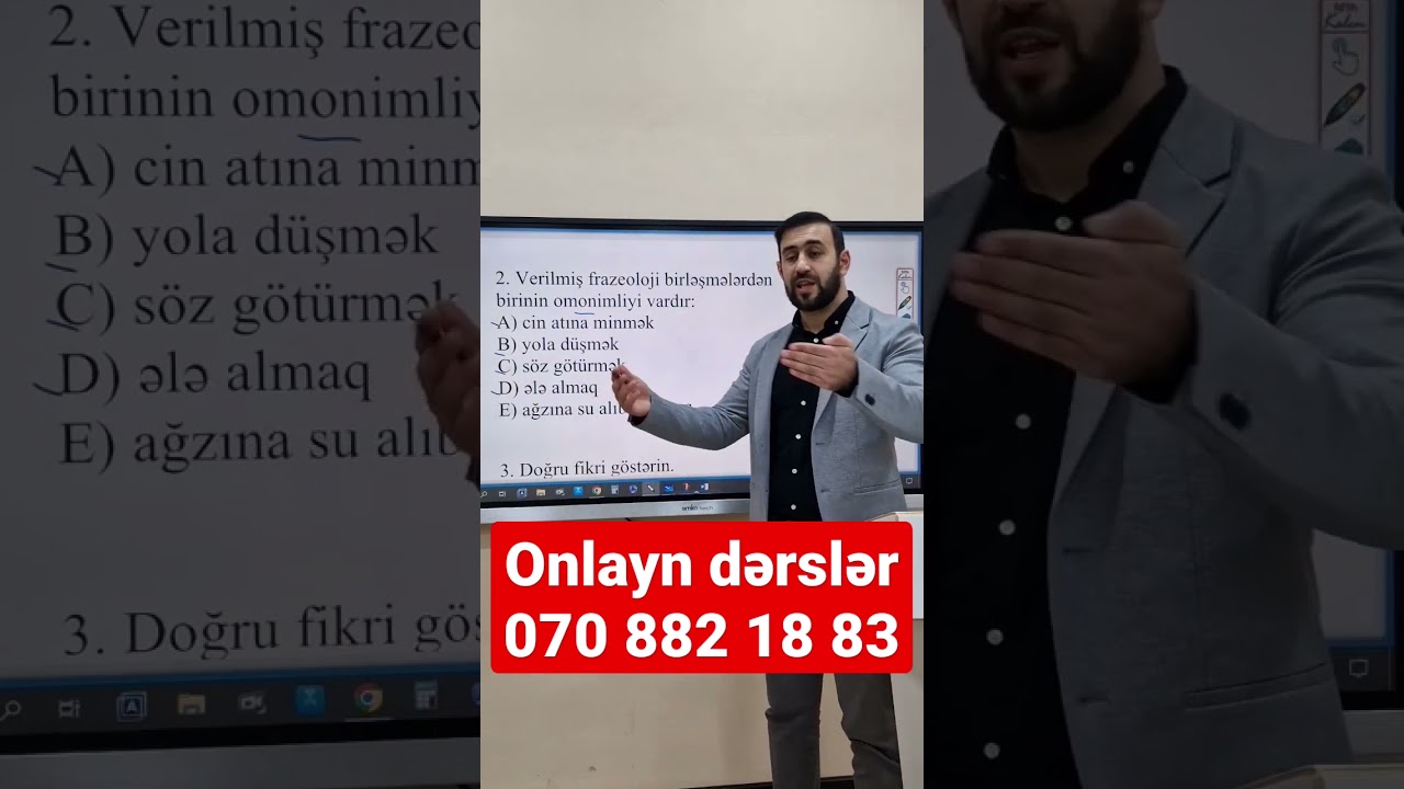 Frazeoloji birləşmələrin omonimliyinə aid test