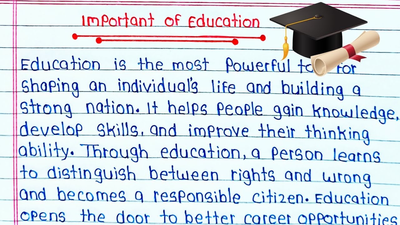 Importance of Education Essay in English || Essay on Importance of Education