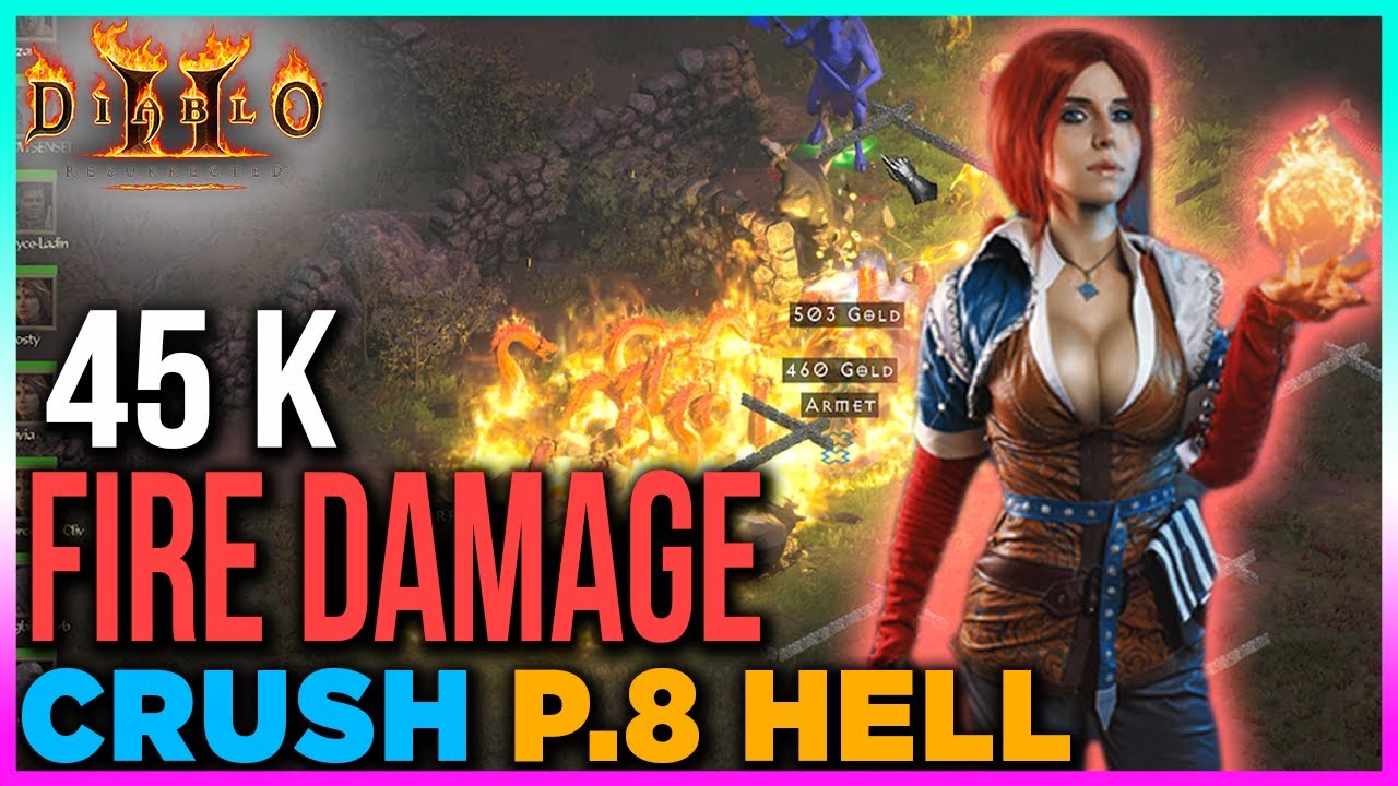 [Diablo 2 Resurrected] 45k FIRE DAMAGE Sorceress càn quét player 8!