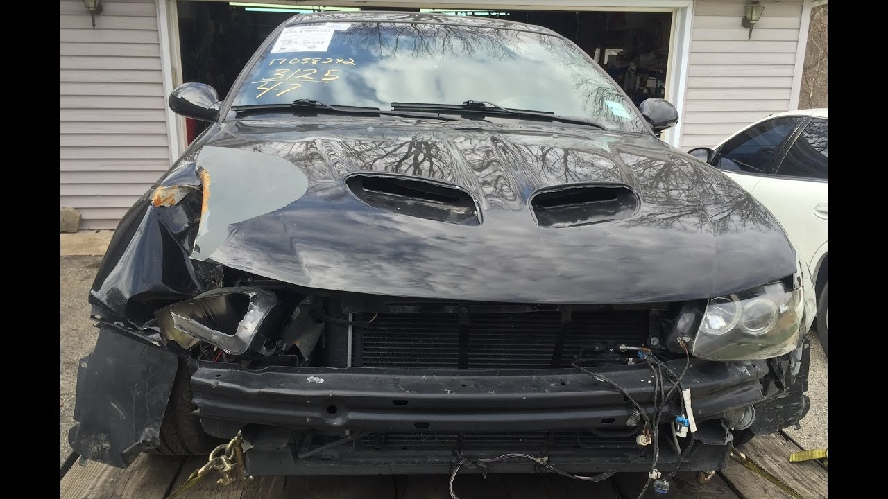 2006 Pontiac GTO /  Holden Monaro LS2 6.0 manual 6 speed time lapse front end repair after a wreck.