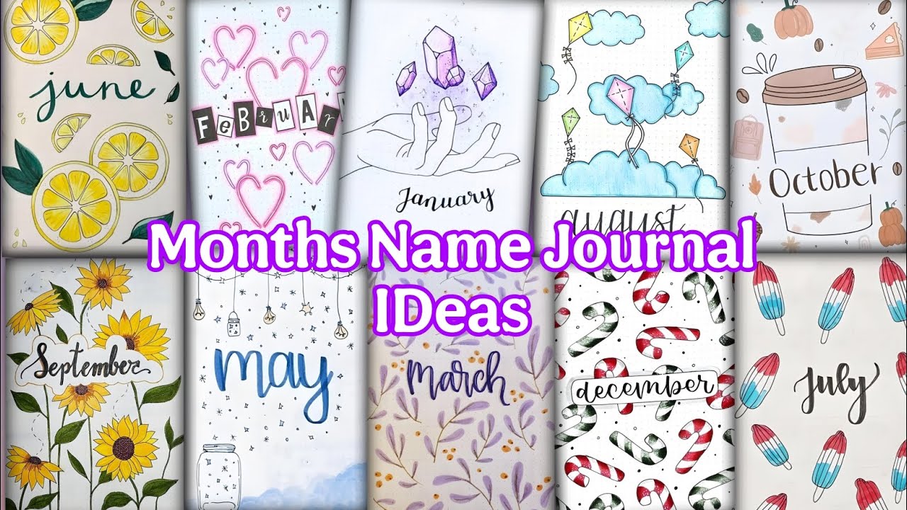✨Beautiful Bullet Journal Cover Page Ideas for Every Month of the Year💡