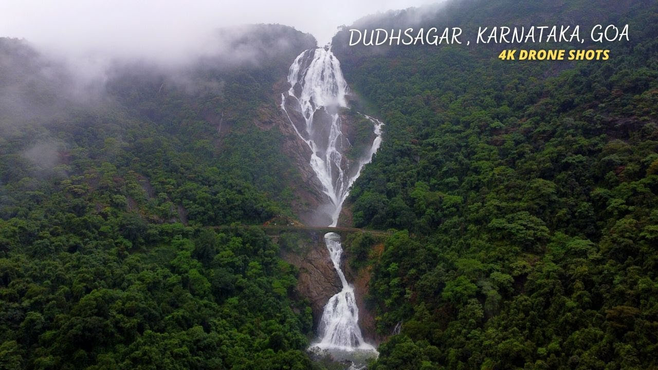 Dudhsagar Falls | Drone Shots | Aerial View | Chennai Express
