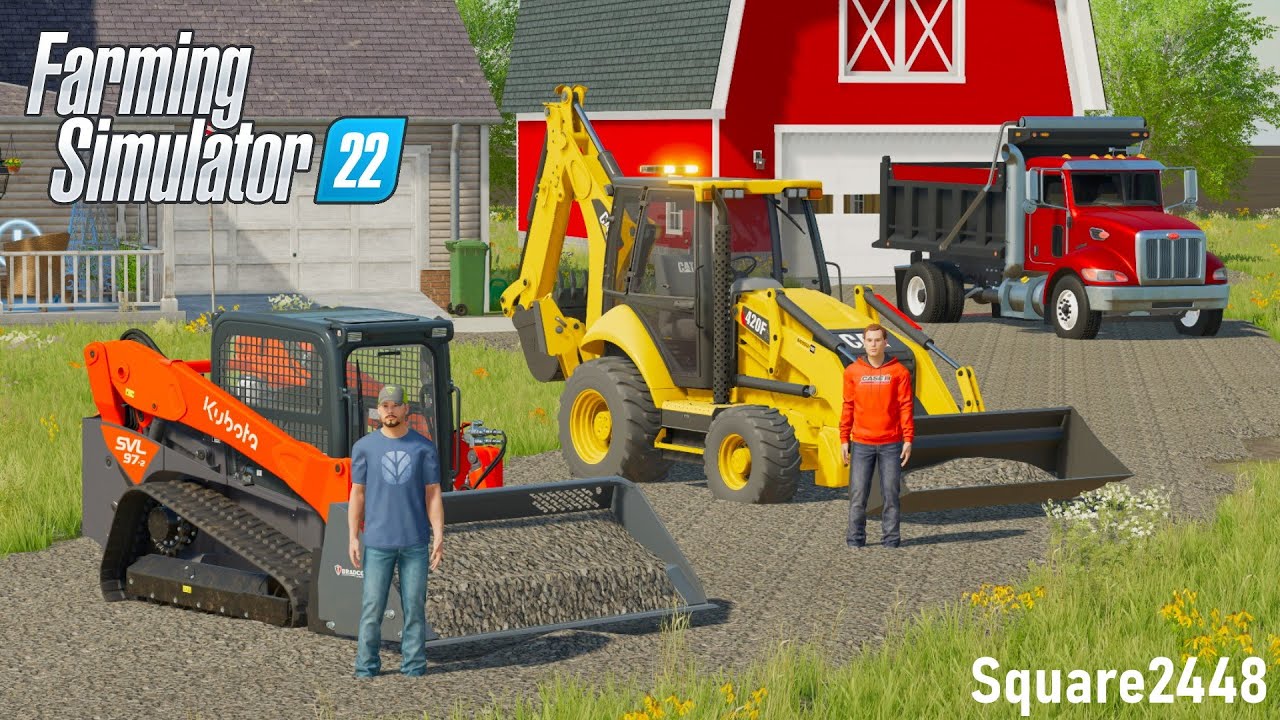 Building A Gravel Driveway! (2 Person Crew) | FS22 Landscaping