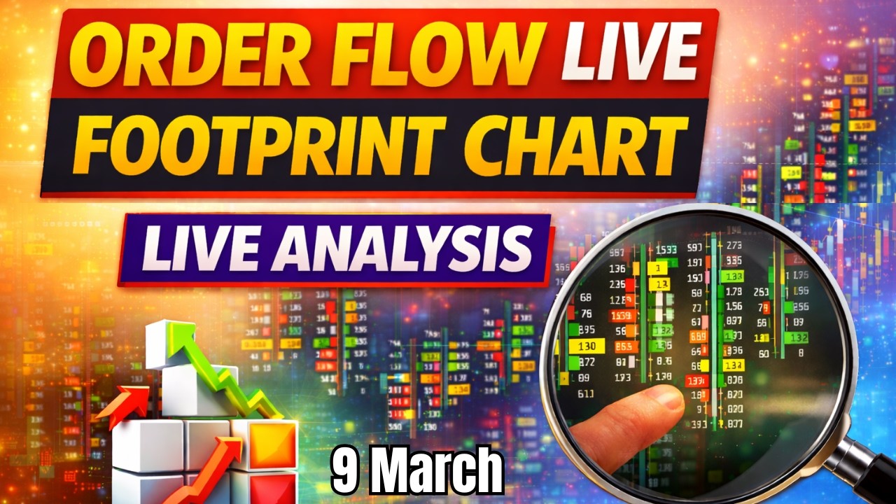 Live Order Flow Footprint Chart Analysis | 9 March