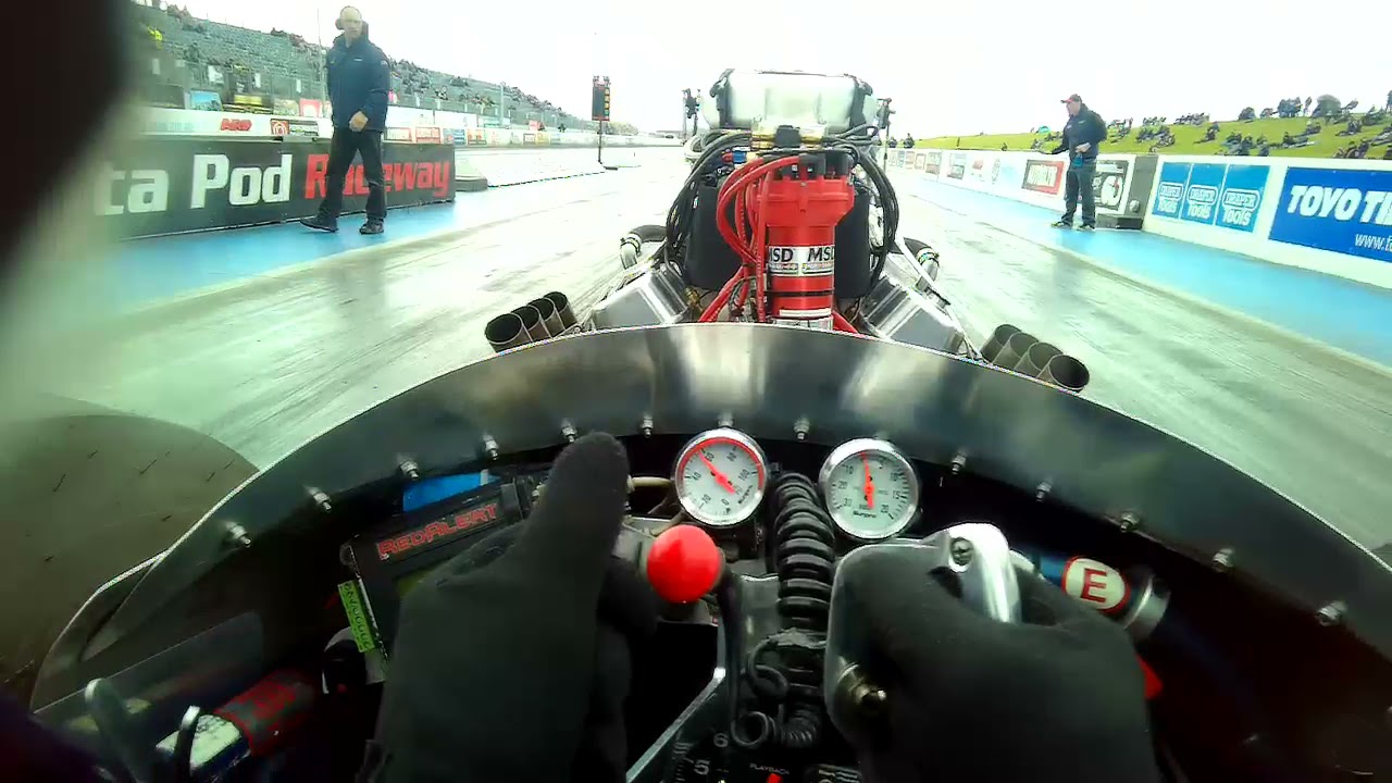 POV Time Traveller Two AA/FD Nitro Slingshot Dragster at Santa Pod Raceway