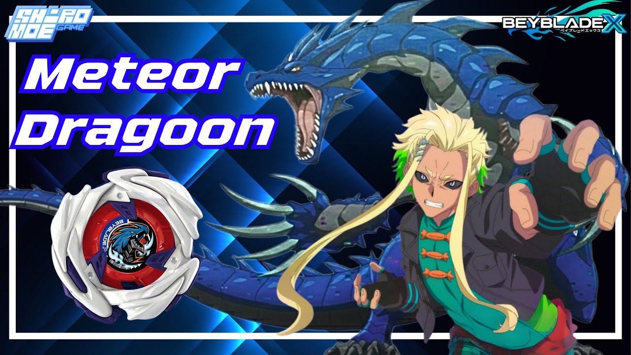 Beyblade X Meteor Dragoon — резиновый дракон, вращающийся влево.