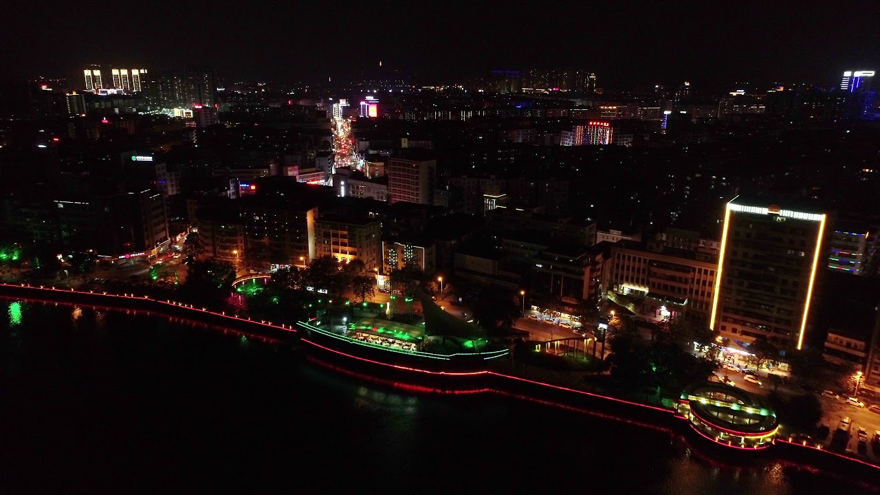 廣東省開平三埠潭江兩岸夜色