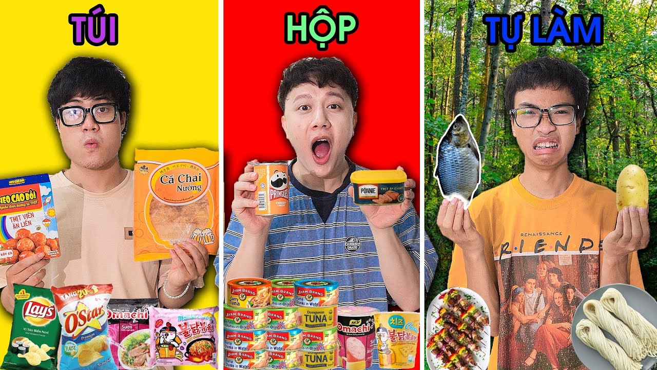 Thử Thách Ăn Toàn Đồ TÚI - HỘP - TỰ LÀM | đồ ăn nào đỉnh nhất?