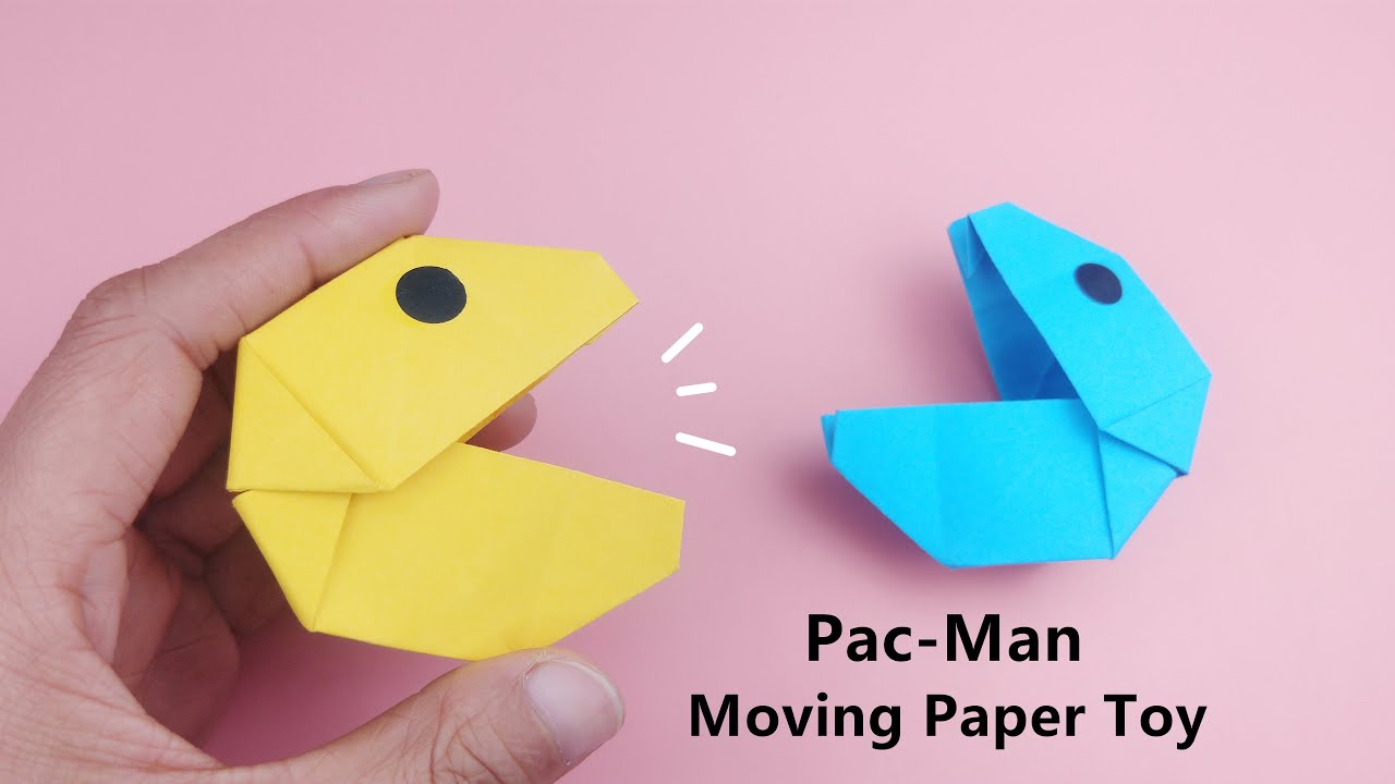 How To Make Pac-Man Moving Paper Toy  / 摺紙吃豆人玩具