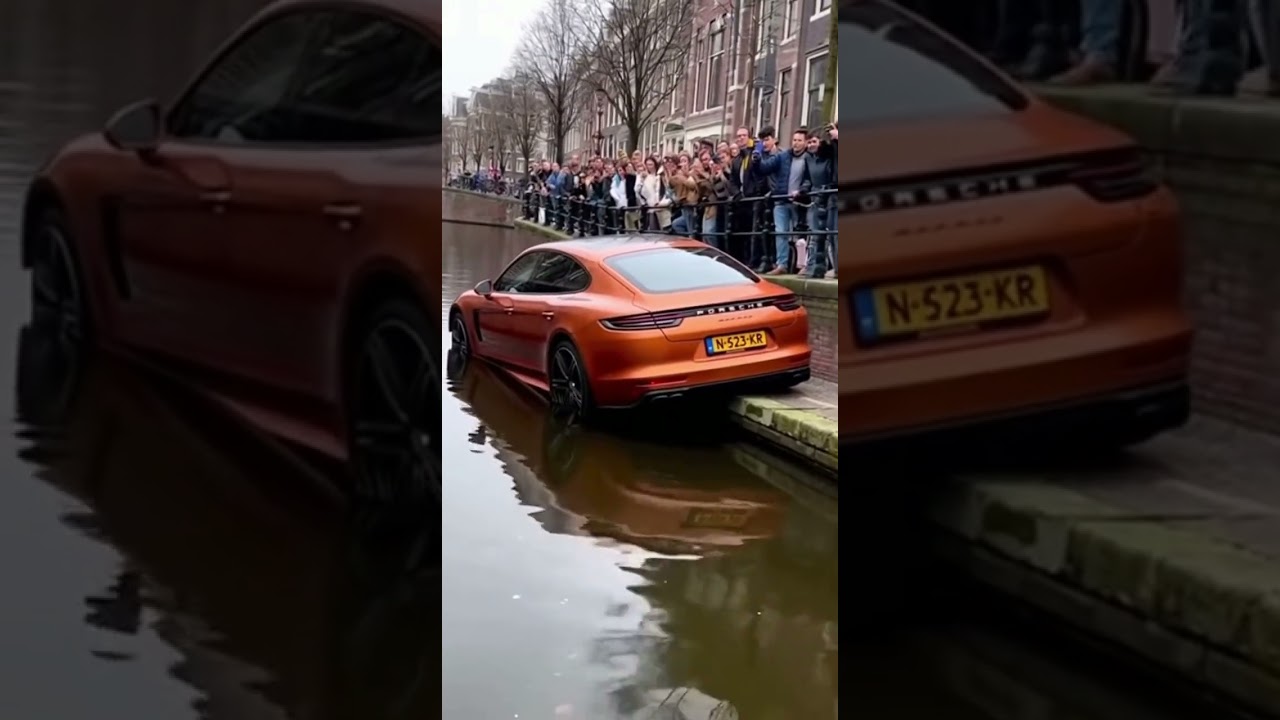 Car Falls Into the Canal in Amsterdam 😱💦