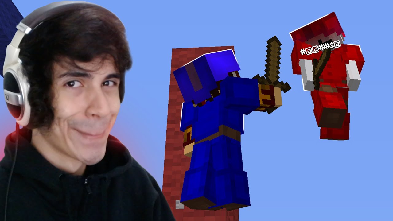 EU COMBEI O TRYHARD E ELE FICOU MUITO BRAVO!!! - BEDWARS