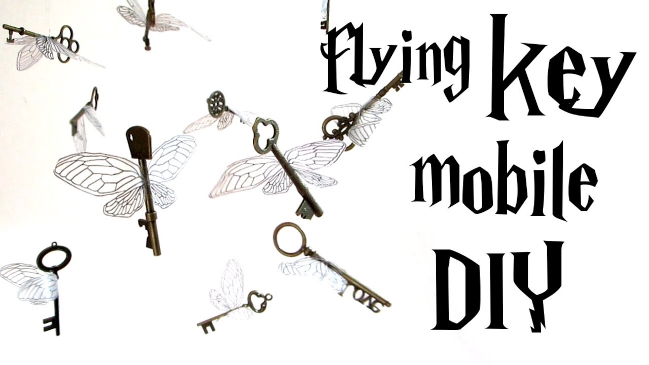 DIY flying key mobile - Harry Potter tutorial - from the FIRST movie