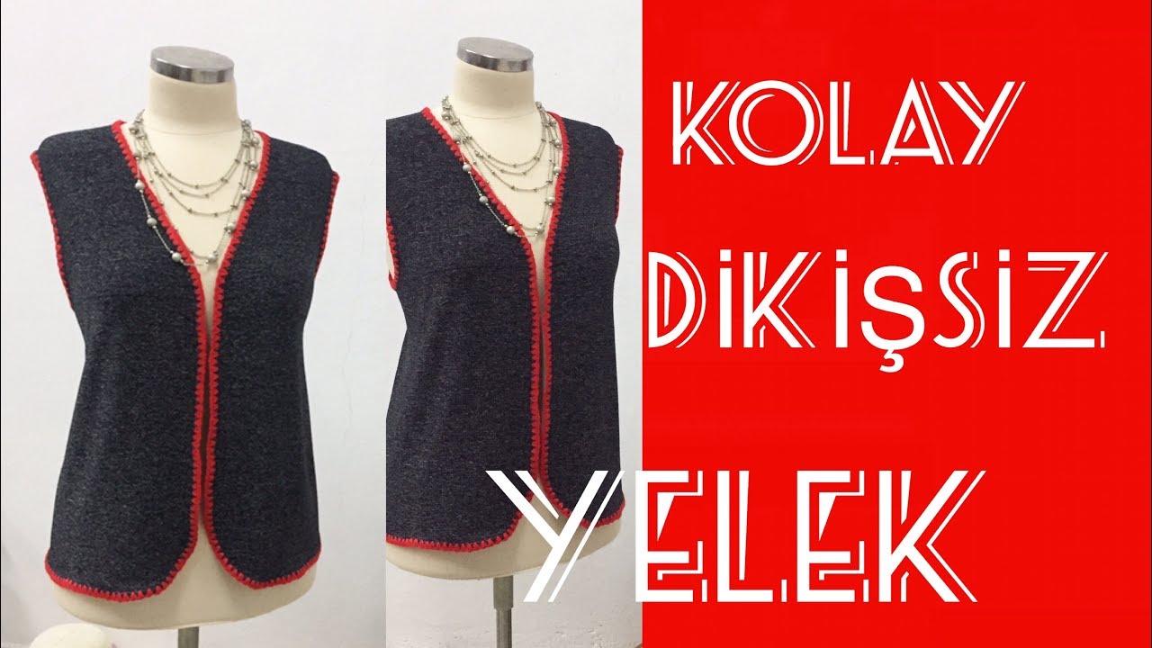 DİKKATT.....DİKİŞSİZ ÇOK KOLAY  YELEK NASIL YAPILIR...VERY  EASY VEST #dikişsizyelek #yelek