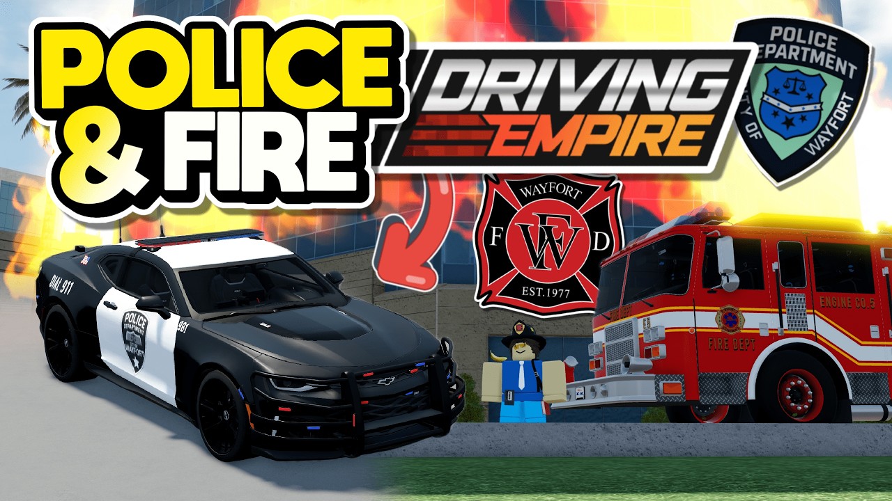 *NEW* Police and Fire UPDATE in Driving Empire!! | Police & Fire ROLEPLAY!