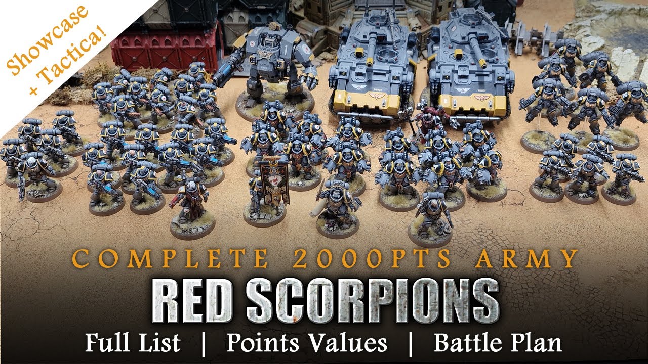 RED SCORPIONS Space Marines 10th Edition 2000pts List Warhammer 40K Complete Army Showcase + Tactics