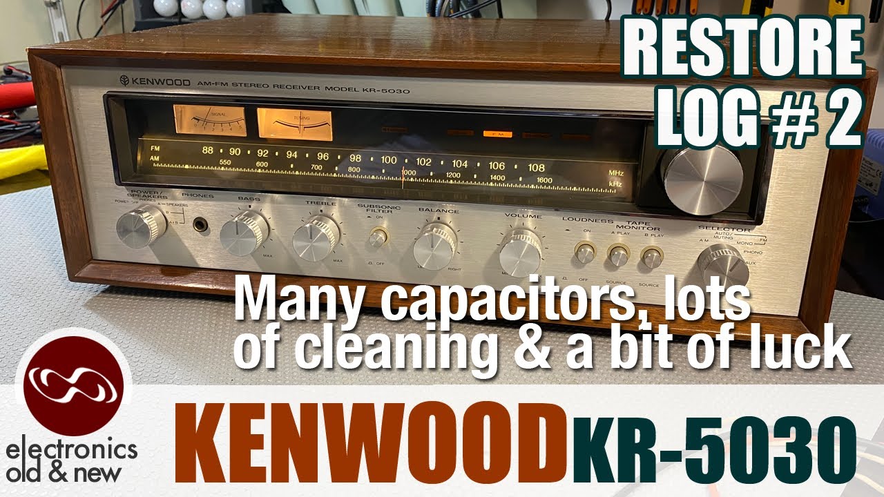Kenwood KR-5030 Stereo Receiver restoration pt 2. Many capacitors, cleaning, and a bit of luck.