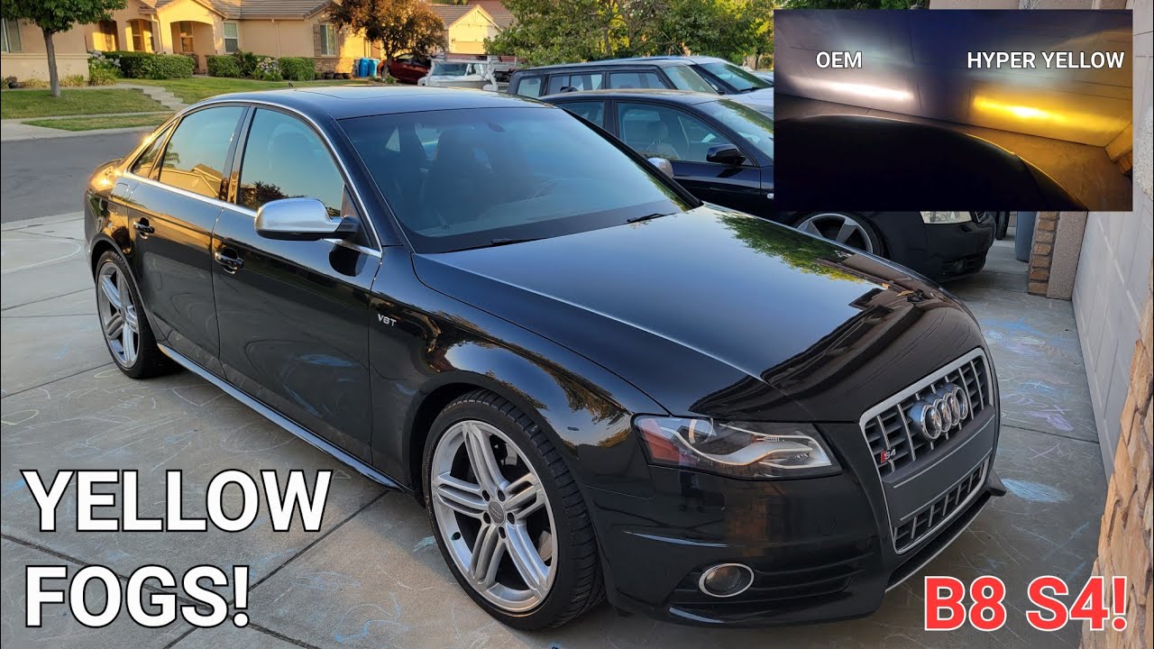 УСТАНОВИТЕ ЖЕЛТЫЕ ПРОТИВОТУМАННЫЕ ЛАМПЫ на мой Audi B8 S4 Quattro 2010 года с 6-ступенчатой ​​мех...