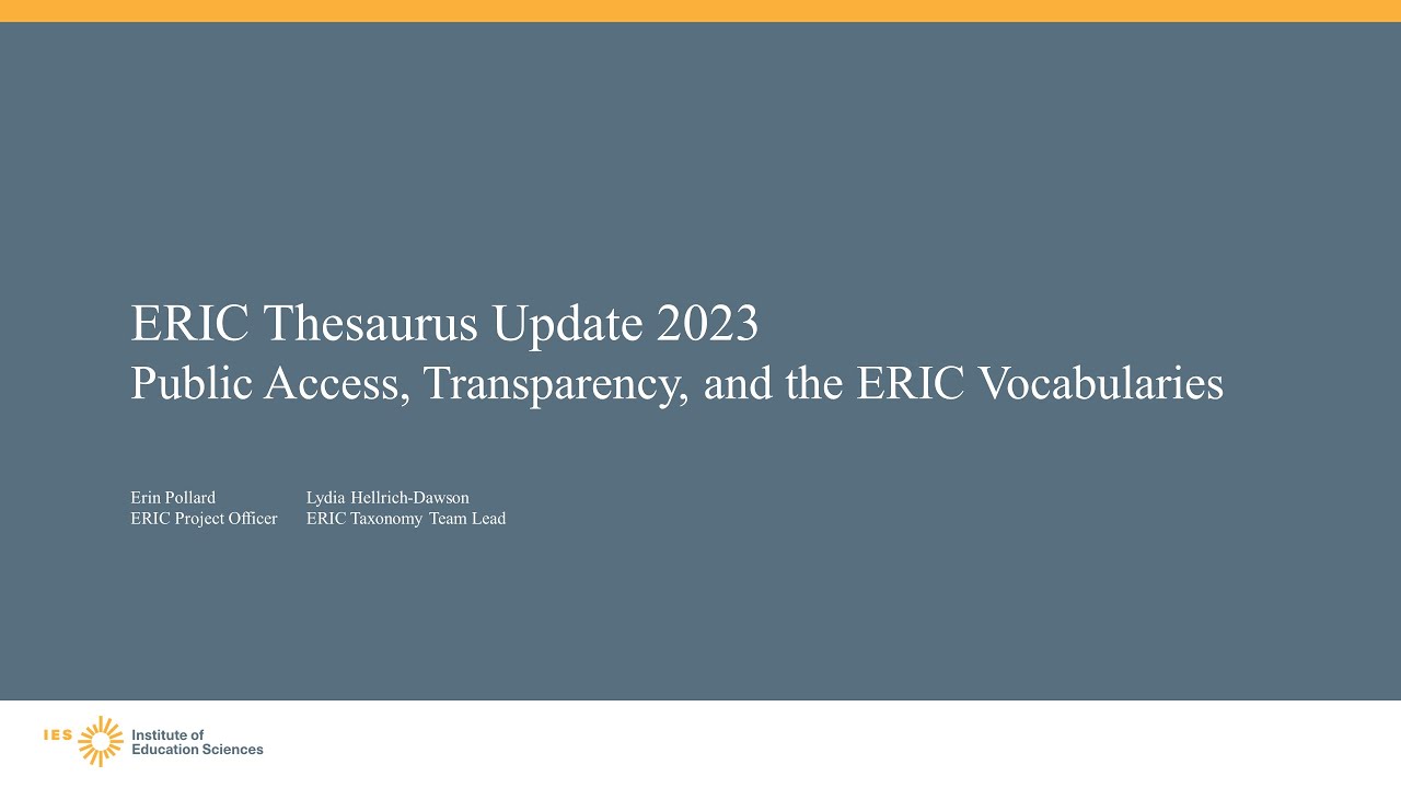 2023 ERIC Thesaurus Update